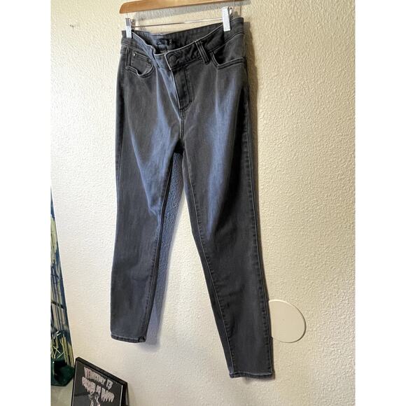 PrAna Charcoal Grey Kara Low Rise Semi Stretch Skinny Jeans Size 12 Y2K Punk - Picture 11 of 14